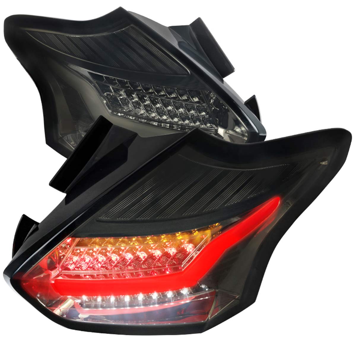 Spec-D Tuning lt-foc155gled-tm | SPEC-D Tuning Ford Focus LED Tail Lights - Smoke; 2015-2018