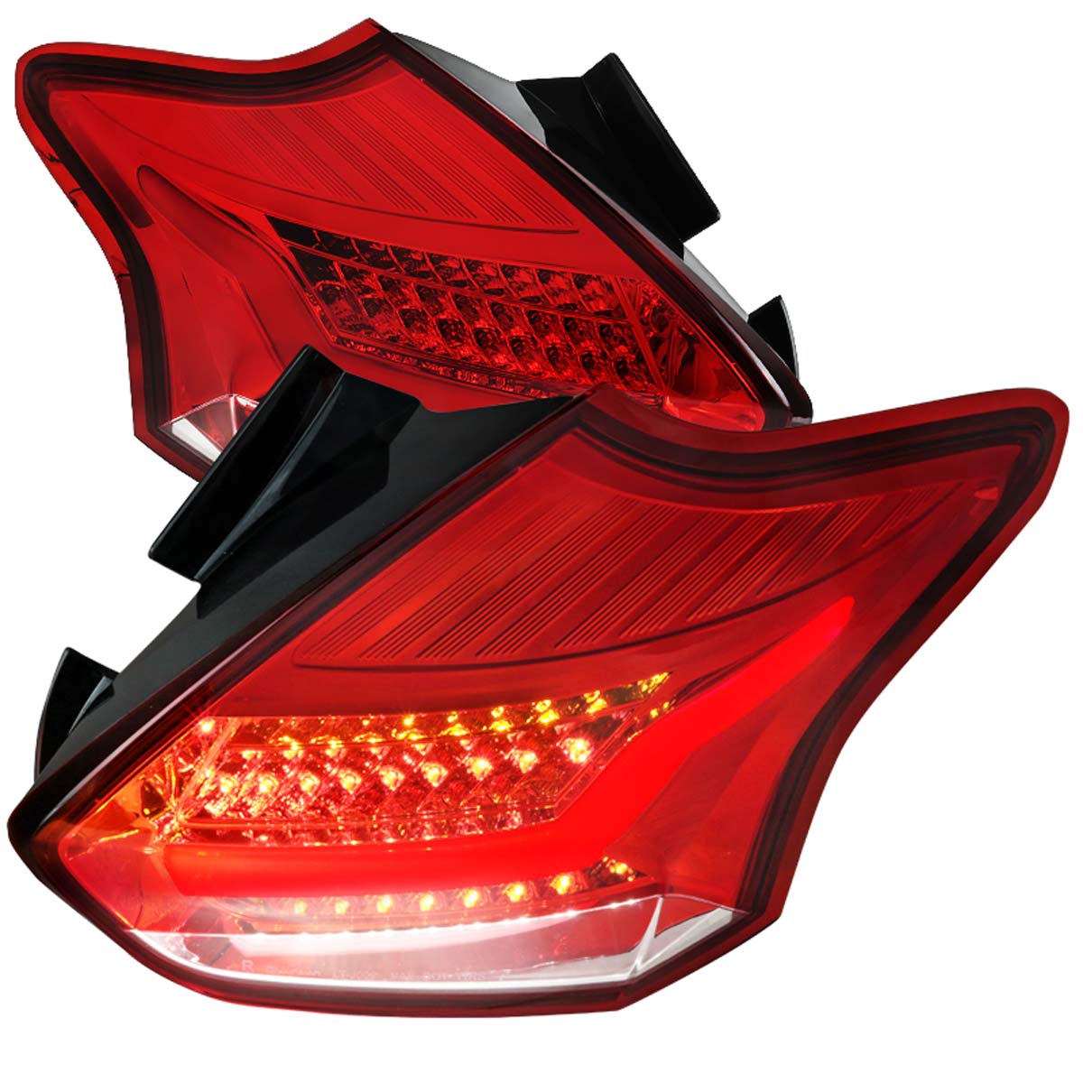 Spec-D Tuning lt-foc155rled-tm | SPEC-D Tuning Ford Focus 5D Hb LED Tail Light Red; 2015-2018