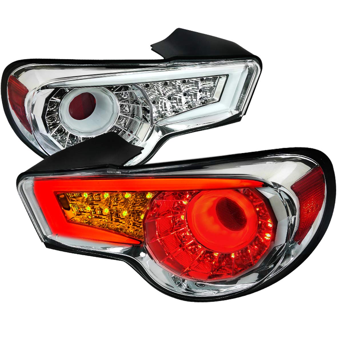 Spec-D Tuning LT-FRS12CLED-TM | Scion Frs Led Tail Lights Chrome; 2013-2016