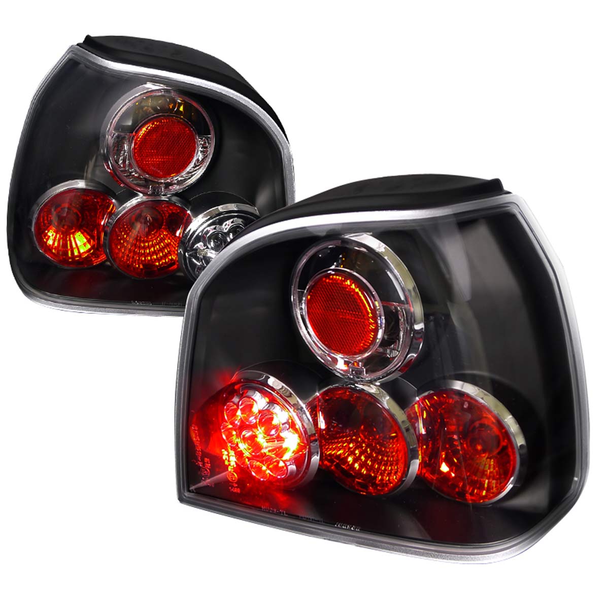 Spec-D Tuning LT-GLF93JMLED-TM | Volkswagen Golf Led Tail Lights Black Housing; 1993-1998