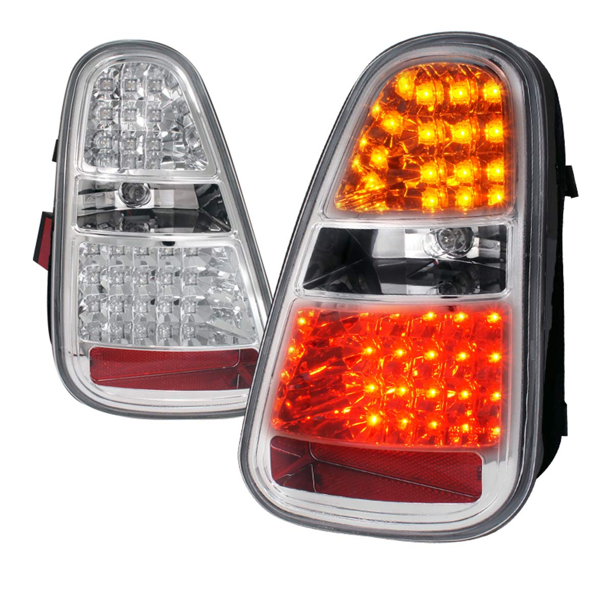 Spec-D Tuning LT-MINI06CLED-TM | Mini Cooper Led Tail Lights Chrome Housing; 2005-2006