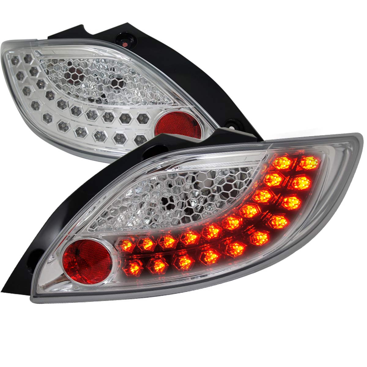 Spec-D Tuning LT-MZD211CLED-TM | Mazda 2 Chrome Led Tail Lights; 2011-2012