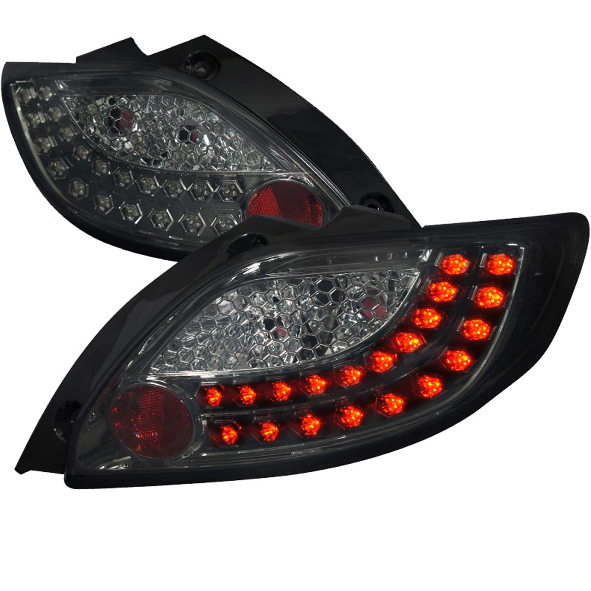 Spec-D Tuning LT-MZD211GLED-TM | Mazda 2 Smoked Lens Led Tail Lights; 2011-2012