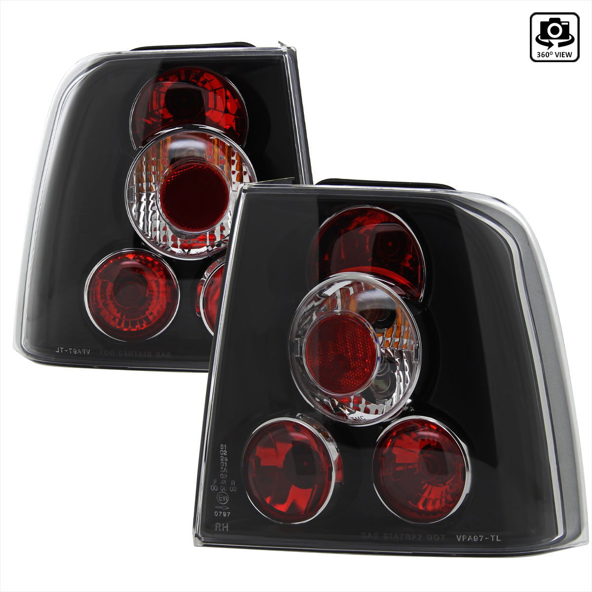 Spec-D Tuning LT-PAS974JM-TM | Volkswagen Passat Altezza Tail Light Black; 1997-1997