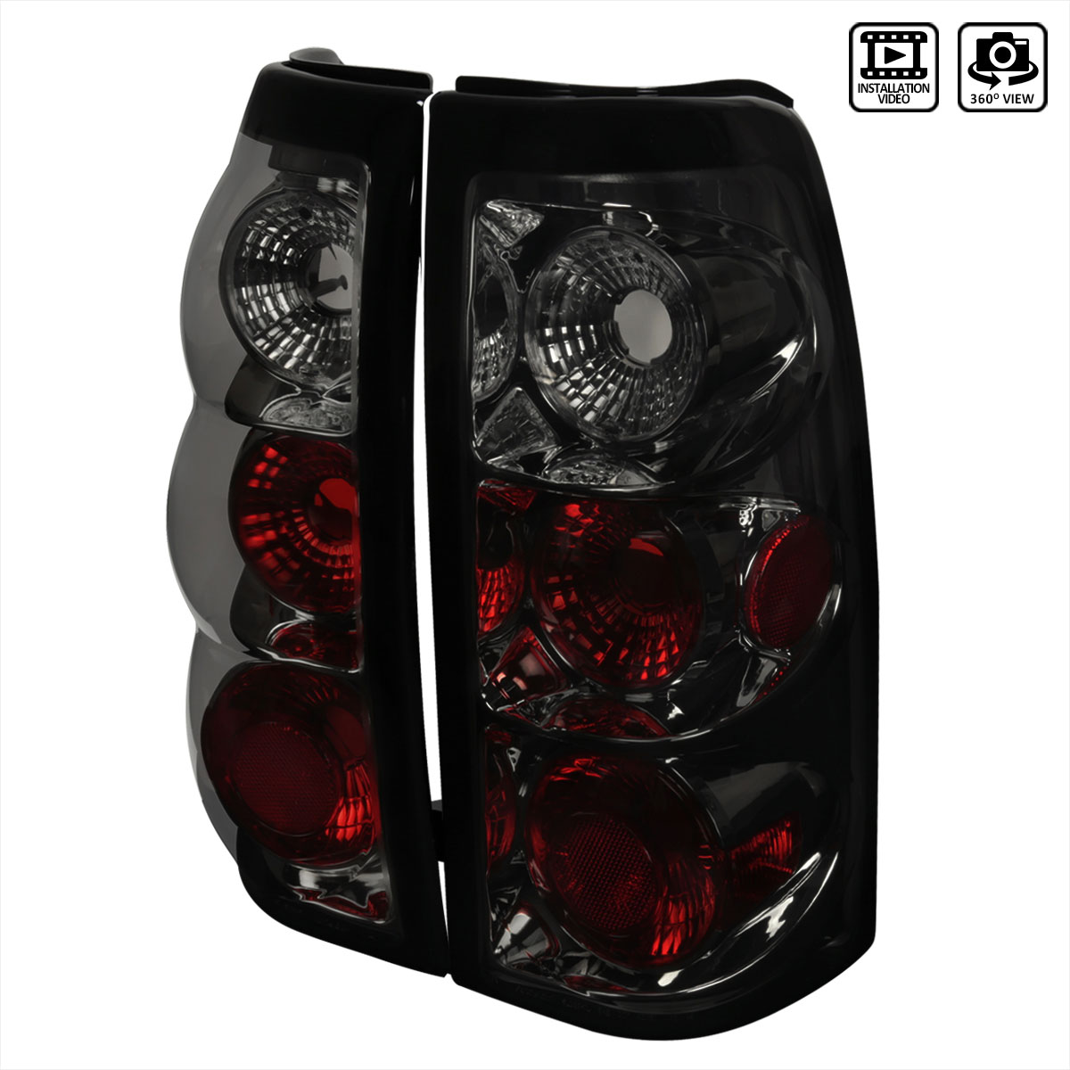 Spec-D Tuning LT-SIV03G-TM | Spec-D Silverado Taillights - Gunmetal (Lt-Siv03g-Tm); 2003-2010