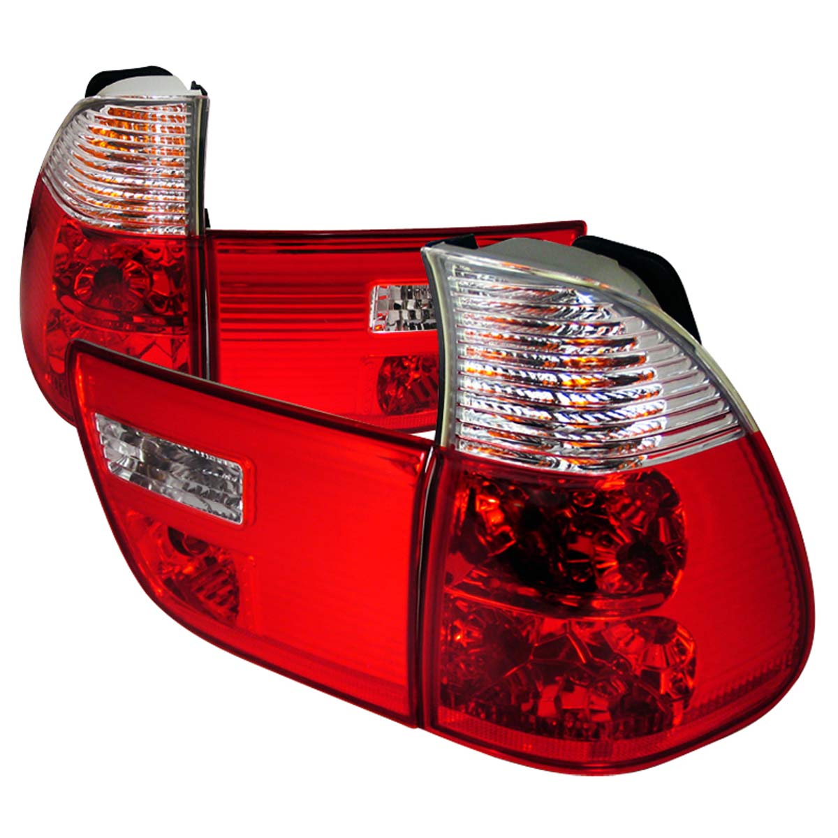 Spec-D Tuning LT-X500RPW-KS | Spec-D Bmw X5 Taillights - Red/Clear (Lt-X500rpw-Ks); 2000-2005