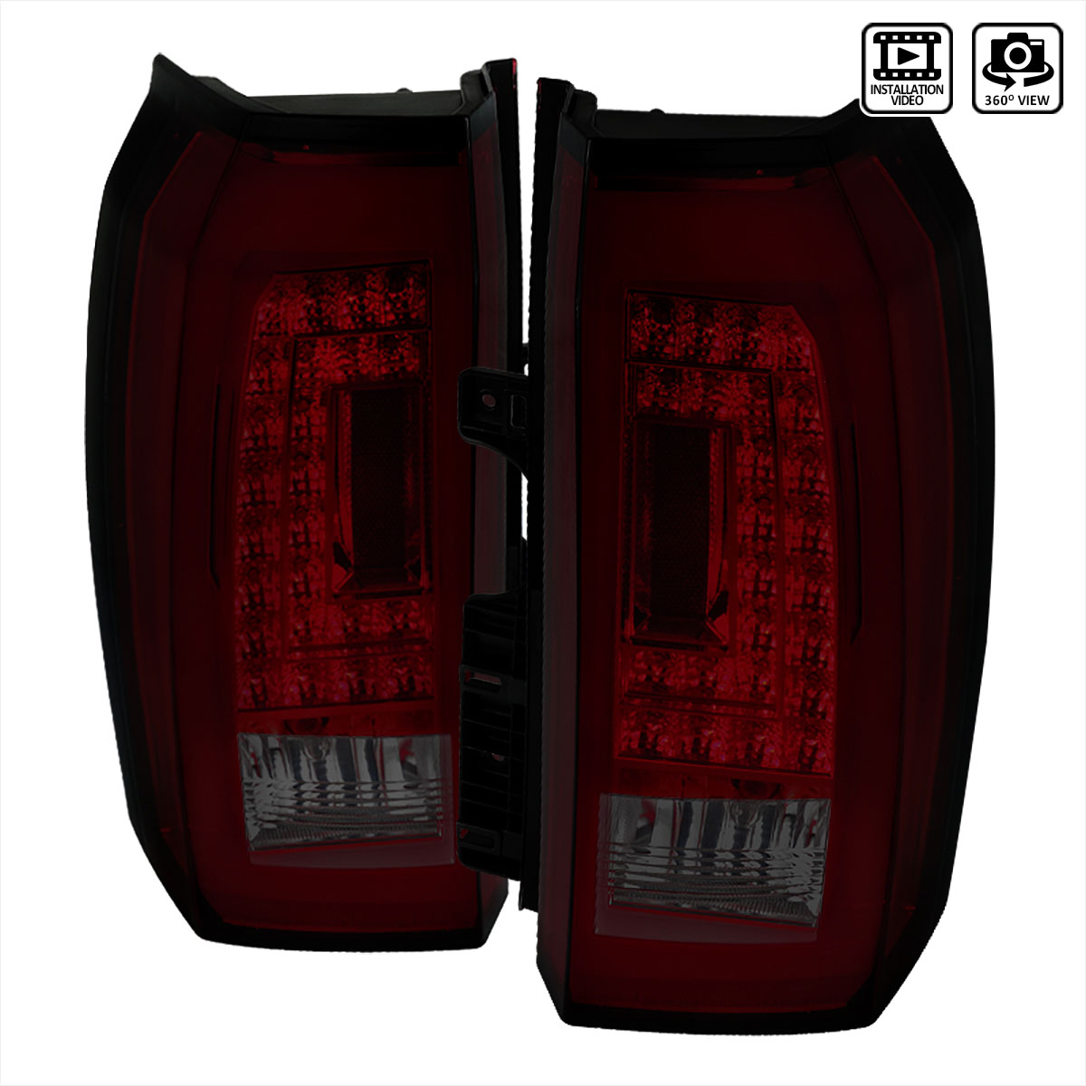 Spec-D Tuning lt-yuk15rgled-tm | SPEC-D Tuning GMC Yukon LED Tail Lights - Smoke; 2015-2020