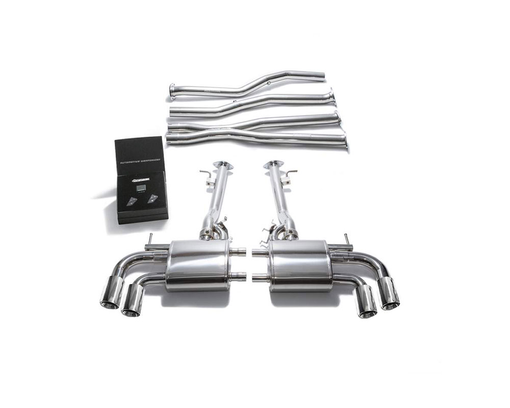 Armytrix LXLC5-QS11C | ARMYTRIX Stainless Steel Valvetronic Exhaust System Lexus LC500 5.0L V8 with Quad Chrome Tips; 2017-2020