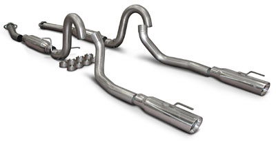 SLP M31007A | Loudmouth 2 Exhaust Mustang GT MACH 1 V8 w/ 3.5" Cat-back System w/ double-wall tips; 1999-2004