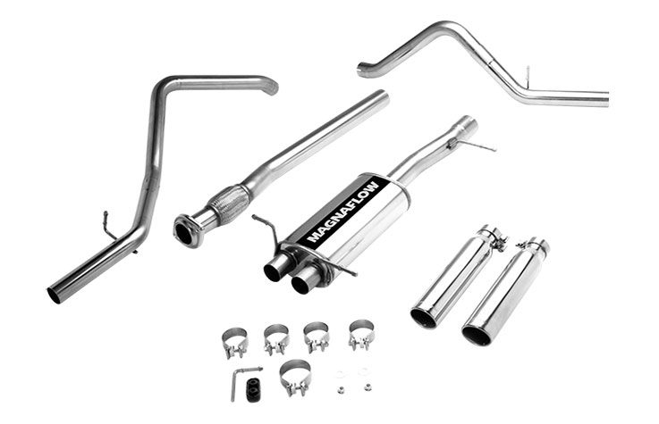 Magnaflow 16741 | Exhaust System for GM Silverado/ Sierra 3500 1500 4.8L 5.3L 6.0L CC/EC, ShrtB Dual Split Rear Exit; 2007-2008