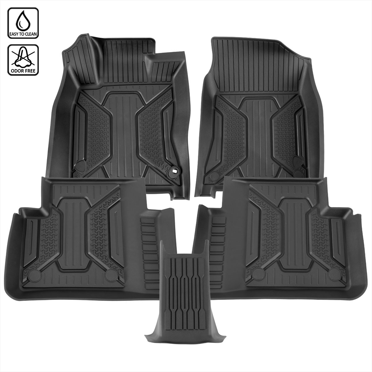 Spec-D Tuning mat-cv16-mp | SPEC-D Tuning Honda Civic Floor Mats Injecition Tpe 5 Piece 2 Front 3 Back; 2016-2021