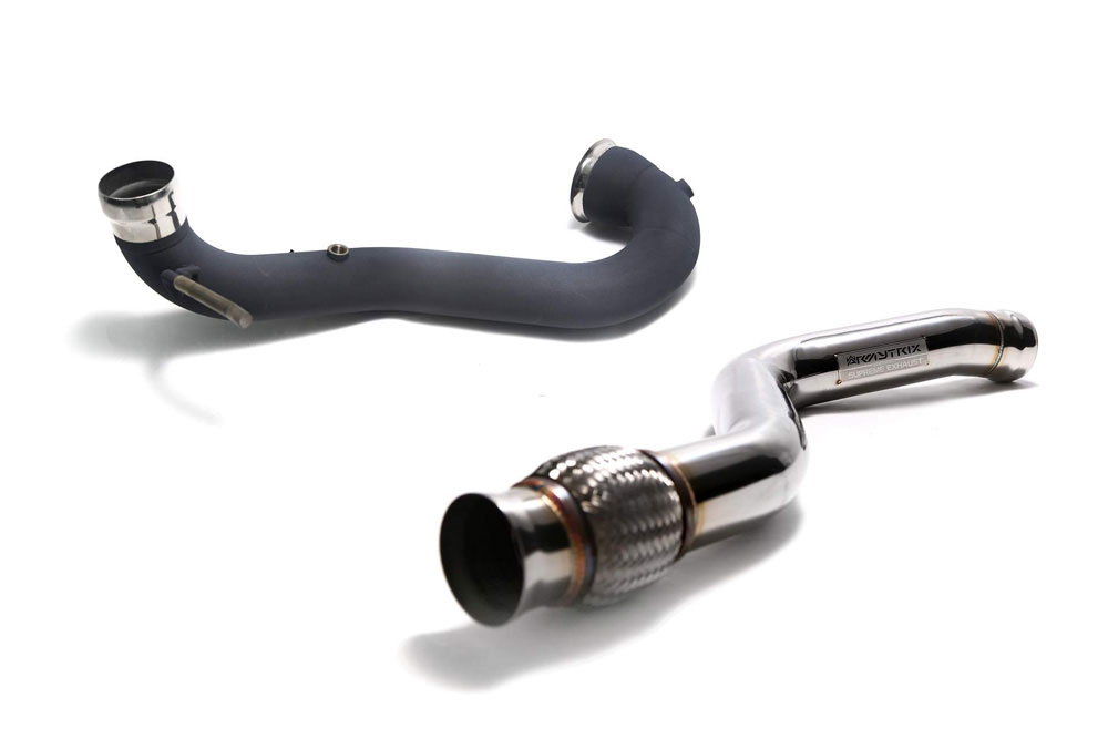 Armytrix MB172-DDC | ARMYTRIX Ceramic Coated High-Flow Performance Race Downpipe w/Cat Simulator Mercedes-Benz W177/A250/2WD; 2019-2020