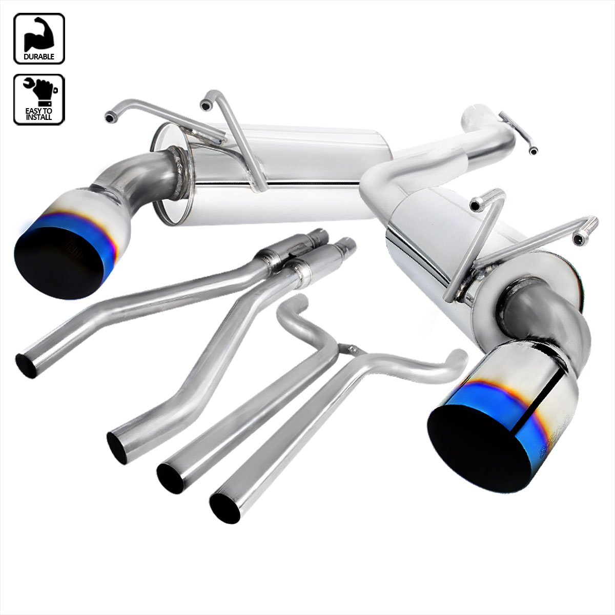 Spec-D Tuning mfcat2-cmr10t-sd | SPEC-D Tuning Chevrolet Camaro Catback Exhaust System With Burnt Tip; 2010-2015