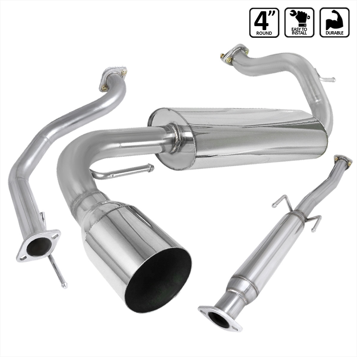 Spec-D Tuning mfcat2-crx88 | SPEC-D Tuning Honda CRX 2.5 Inch Inlet N1 Style Catback Exhaust; 1988-1991