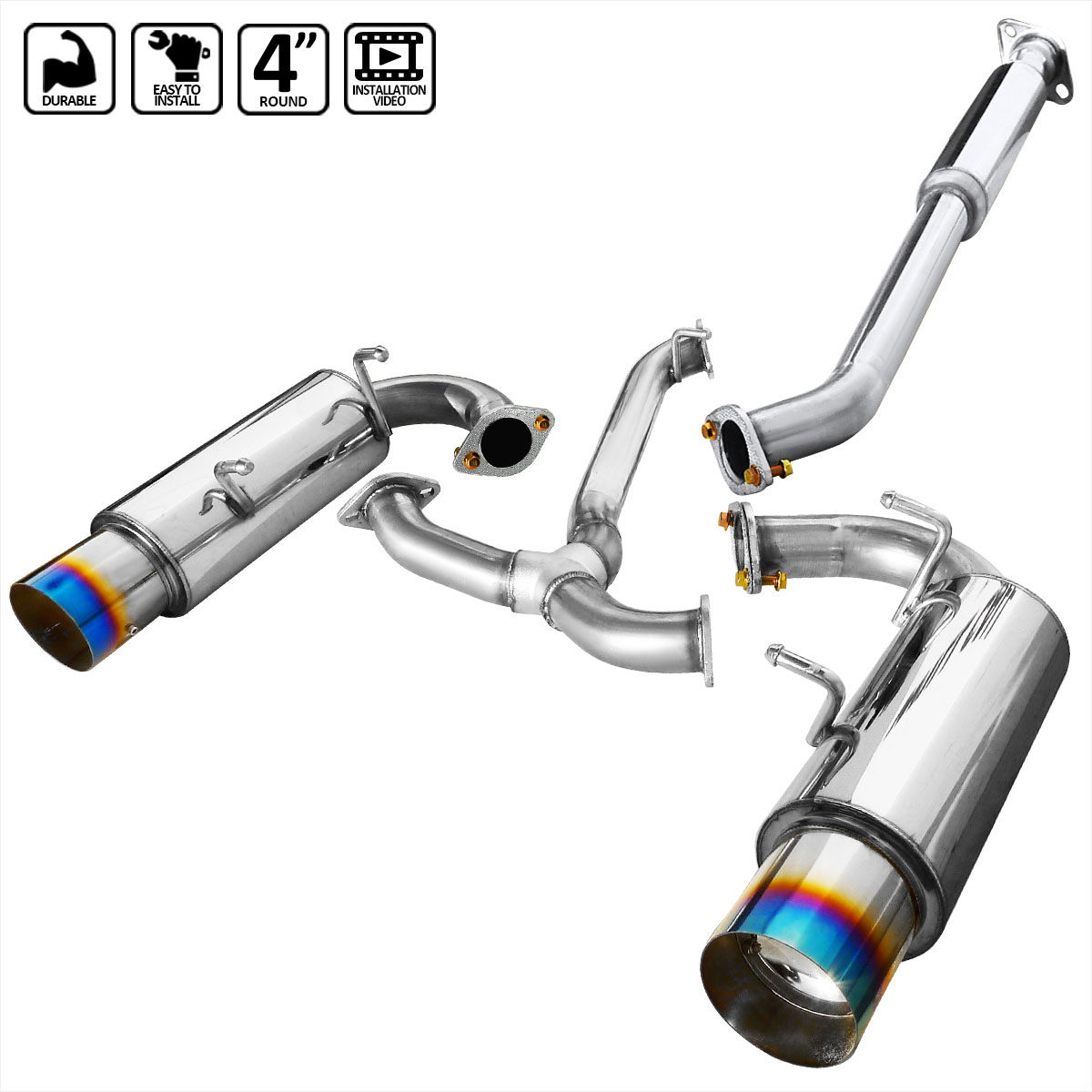 Spec-D Tuning mfcat2-frs12t-sd | SPEC-D Tuning Scion FR-S Catback Exhaust Dual Burnt Tip; 2012-2012