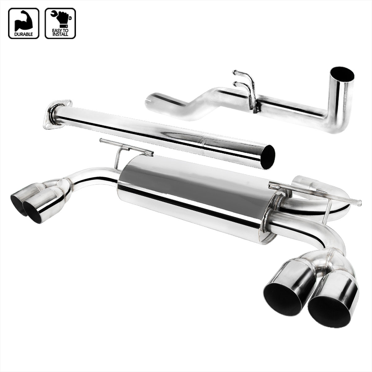 Spec-D Tuning mfcat2-gen092 | SPEC-D Tuning Hyundai Genesis Coupe 2.0T Stainless Steel Catback Exhaust; 2009-2014