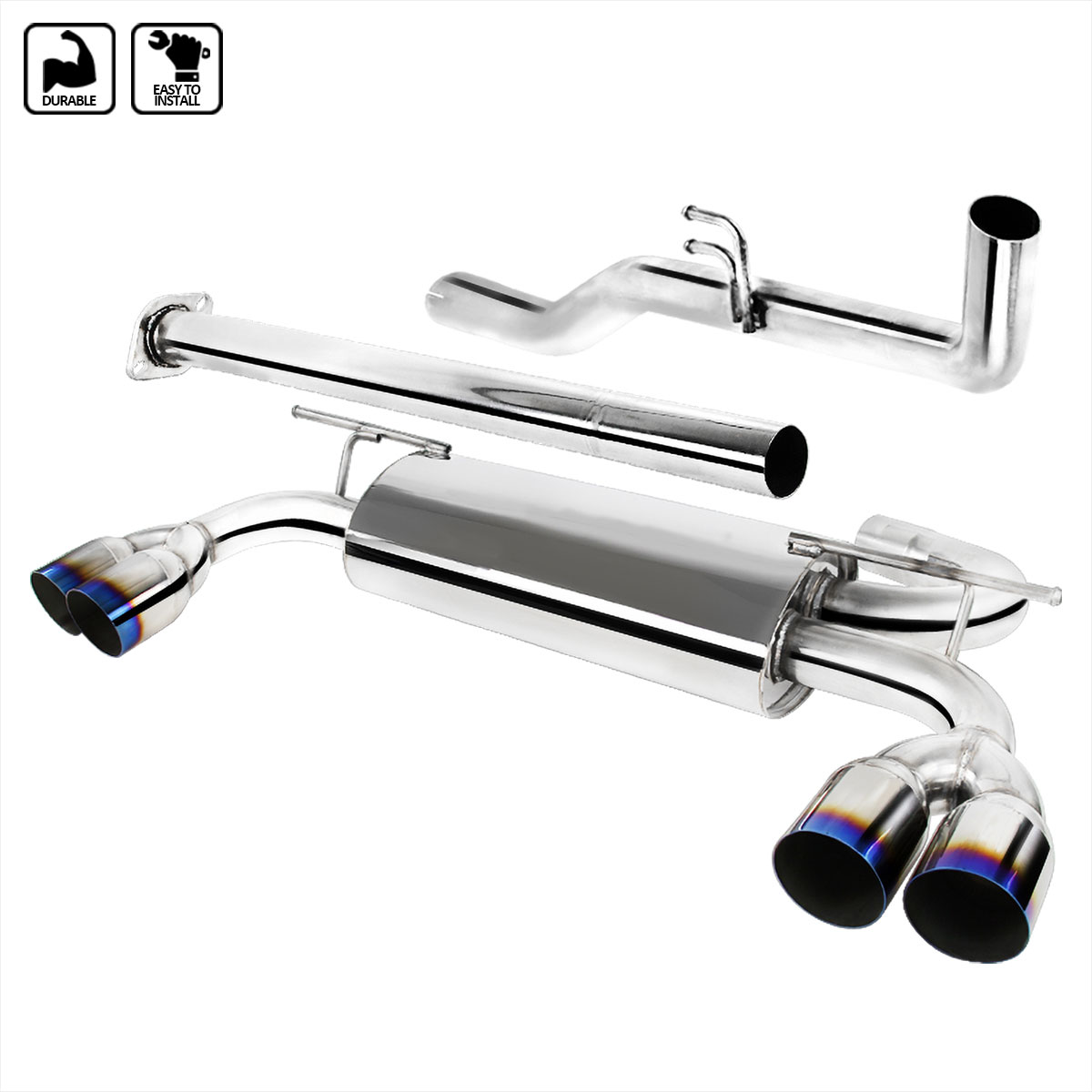 Spec-D Tuning mfcat2-gen092t-sd | SPEC-D Tuning Hyundai Genesis Coupe 2.0T Burnt Tip Catback Exhaust; 2009-2014