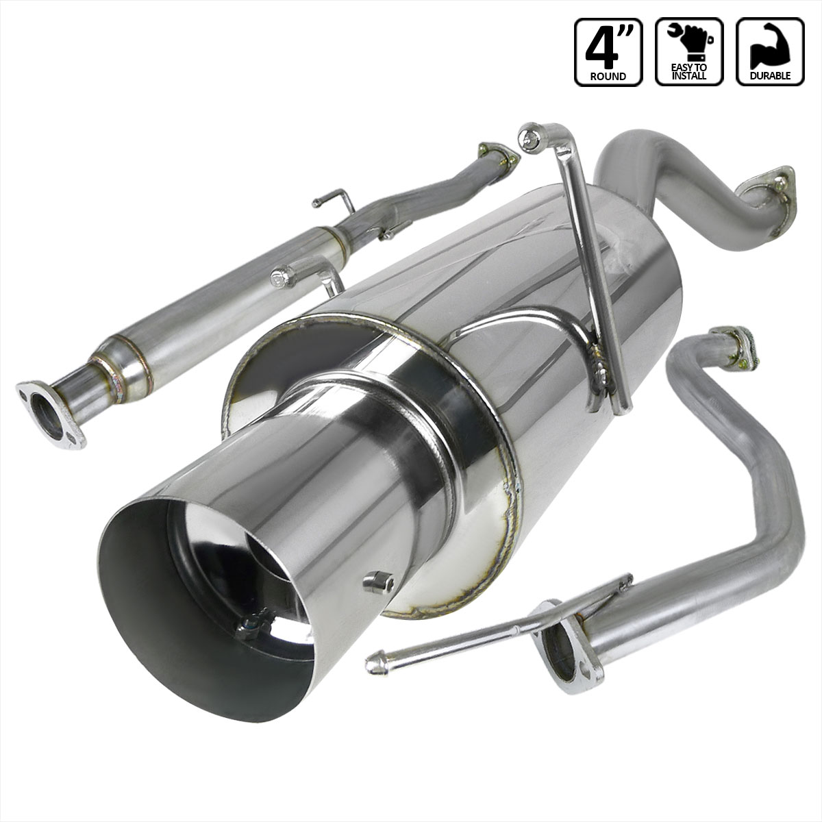 Spec-D Tuning mfcat2-int94 | SPEC-D Tuning Acura Integra 2.5 Inch Inlet N1 Style Catback Exhaust; 1994-2001