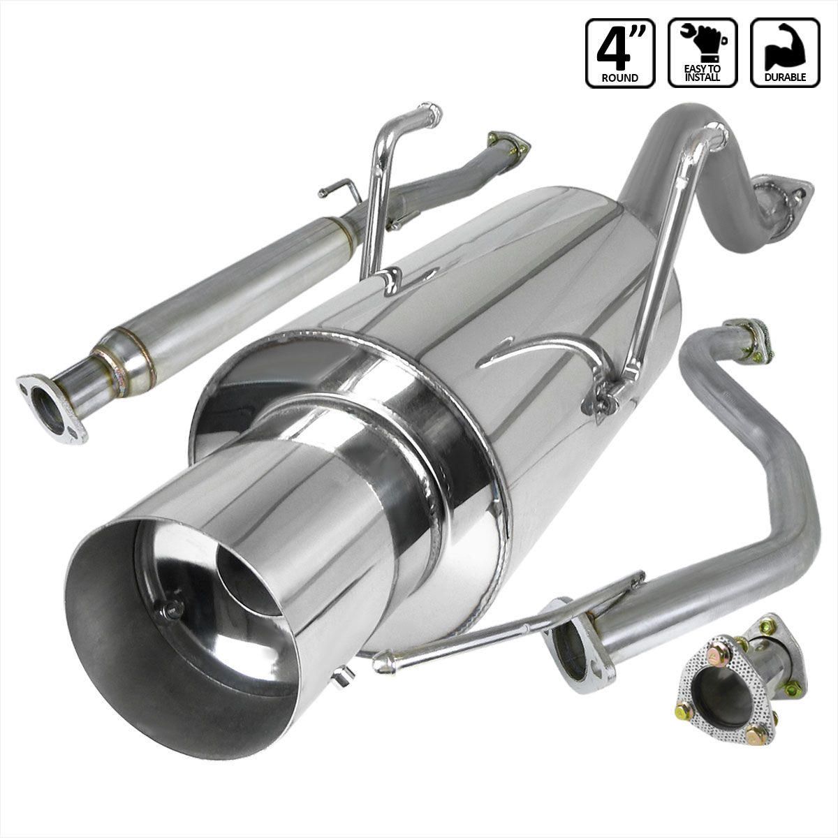 Spec-D Tuning mfcat2-int94gsr | SPEC-D Tuning Acura Integra 2.5 Inch Inlet N1 Style Catback Exhaust; 1994-2001