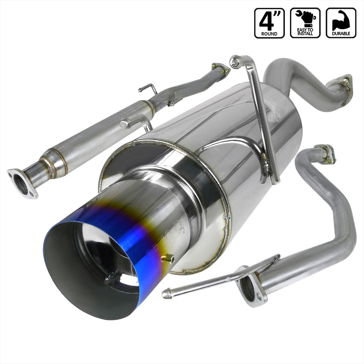 Spec-D Tuning mfcat2-int94t-sd | SPEC-D Tuning Acura Integra 2.5 Inch Inlet N1 Style Catback Exhaust With Burnt Tip Ls/Rs Model; 1994-2001