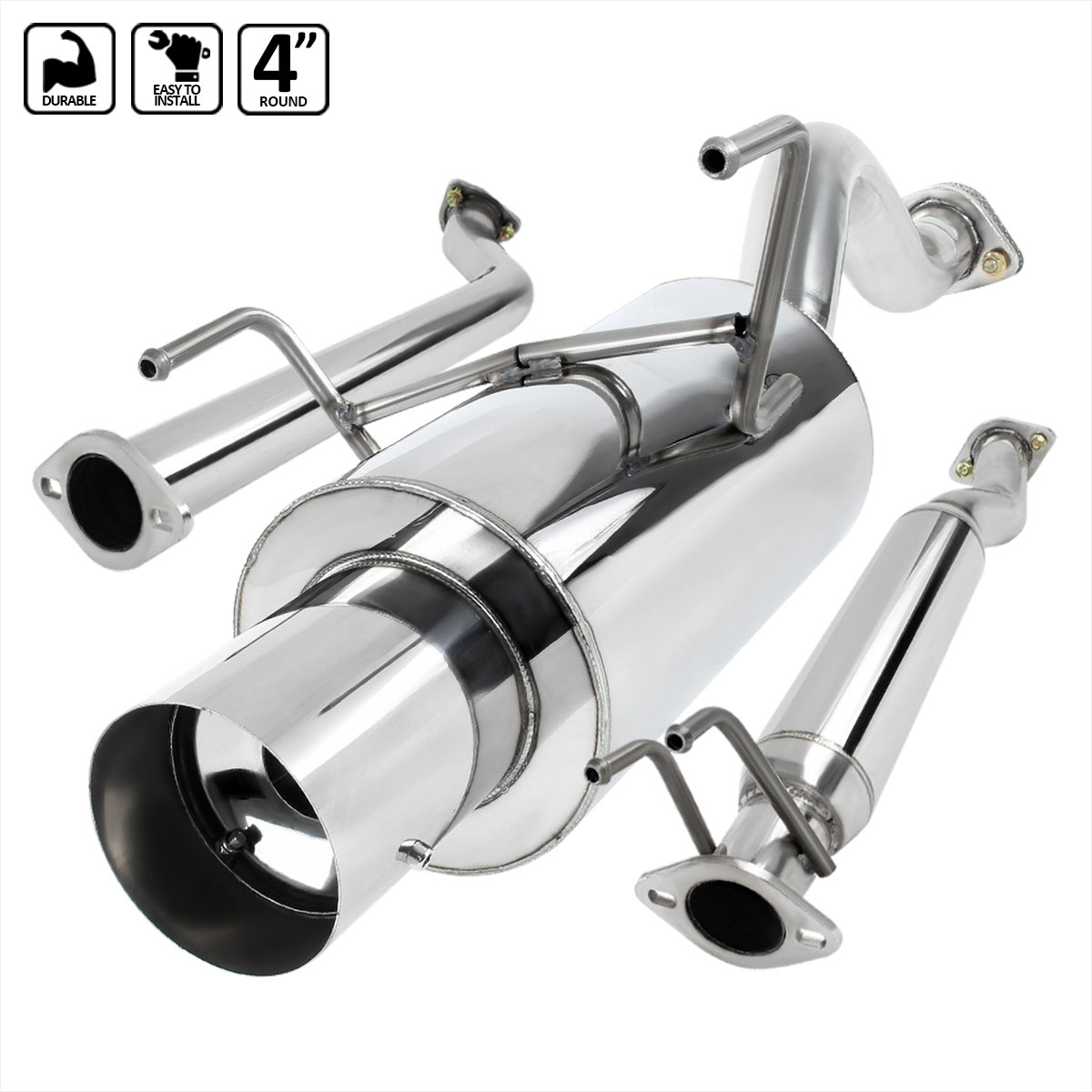 Spec-D Tuning mfcat2-rsx02s | SPEC-D Tuning Acura RSX 2.5 Inch Inlet N1 Style Catback Exhaust Type S Only; 2002-2006