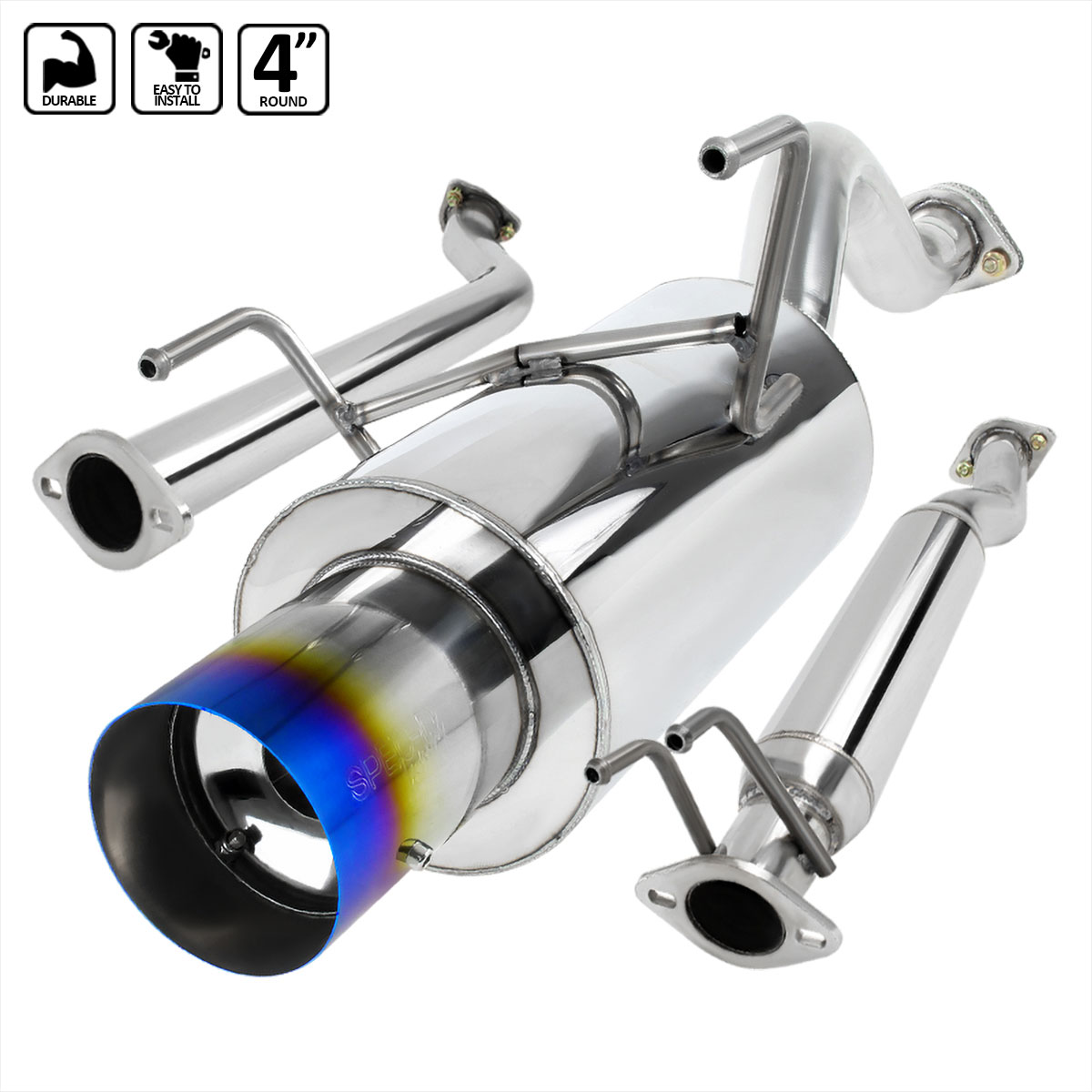 Spec-D Tuning mfcat2-rsx02st-sd | SPEC-D Tuning Acura RSX 2.5 Inch Inlet N1 Style Catback Exhaust With Burnt Tip Type S Only; 2002-2006