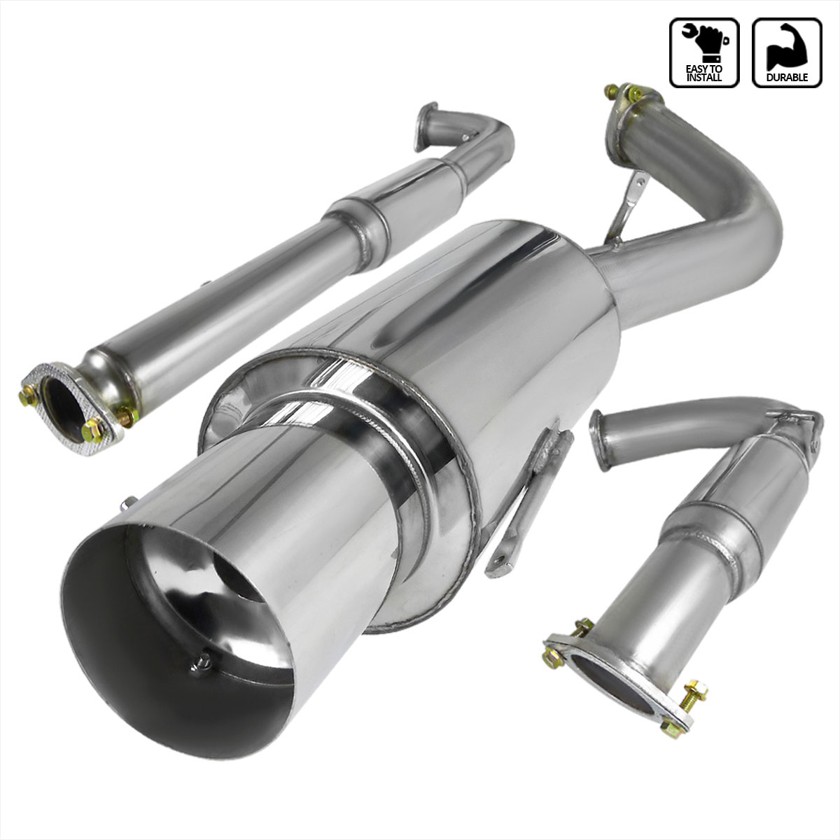 Spec-D Tuning mfcat3-elp95t | SPEC-D Tuning Mitsubishi Eclipse 3 Inch Inlet N1 Style Catback Exhaust Turbo Model; 1995-1999