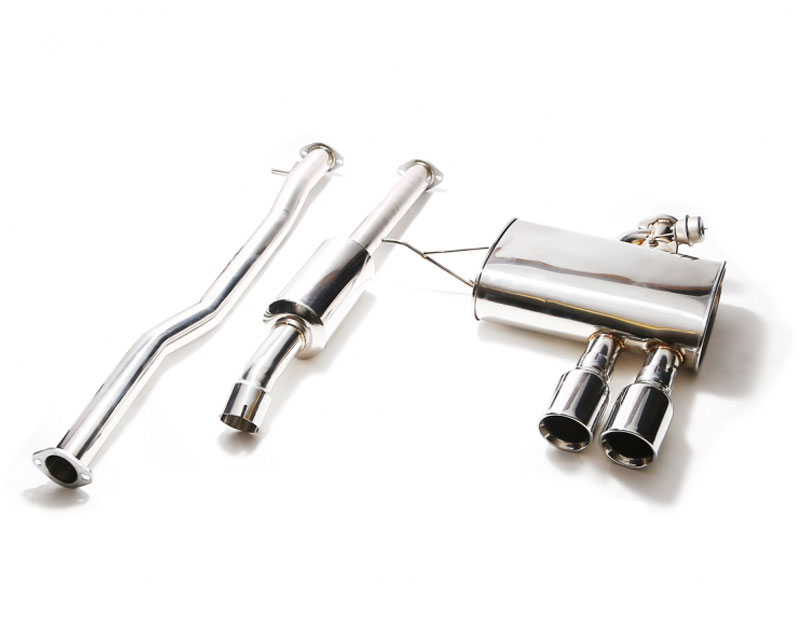 Armytrix MNF55-DS11C | ARMYTRIX Stainless Steel Valvetronic Catback Exhaust System Mini F55 Cooper S with Dual Chrome Silver Tips; 2015-2020