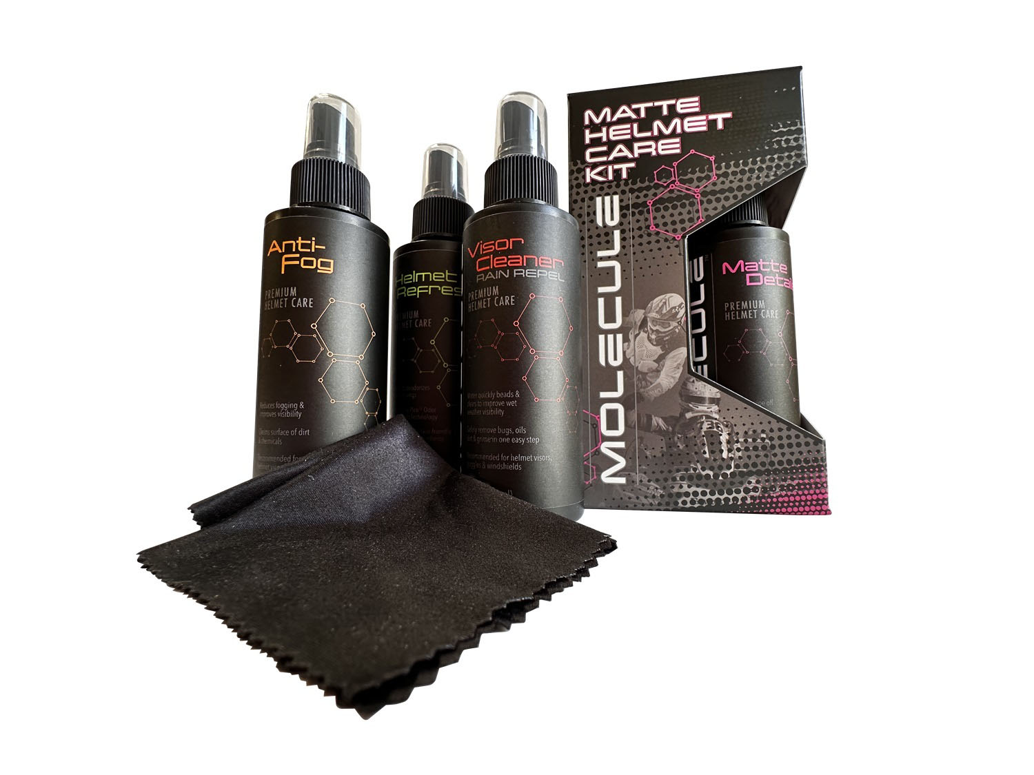 Molecule mshck44 | MOLECULE Matte Helmet Care Kit 4oz Sprayers