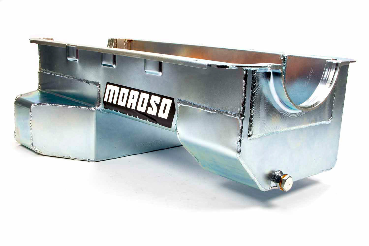 Moroso 20534 | Ford 351W (w/Rear Sump & Billet End Seals) Road Race Baffled Wet Sump 7qt 7.5in Steel Oil Pan