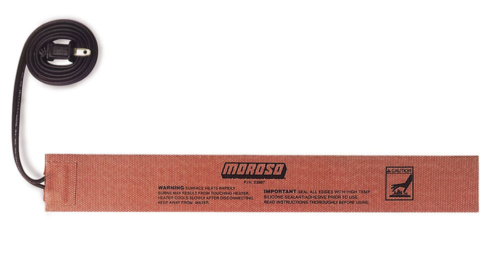 Moroso 23997 | External Heating Pad - Self Adhesive - 2in x 15in - 150 Watts/110 Volt 36ft Cord