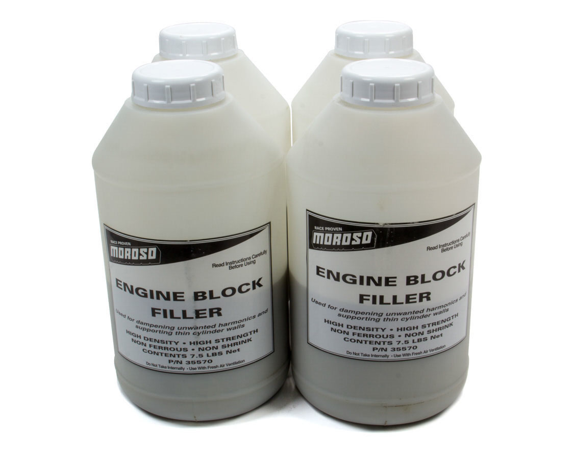 Moroso 35570 | Engine Block Filler - Case (Four 1 Gallon Containers)