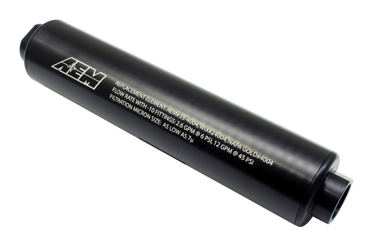 AEM Induction 25-201bk | Universal High Volume Fu el Filter. Inlet: -10AN