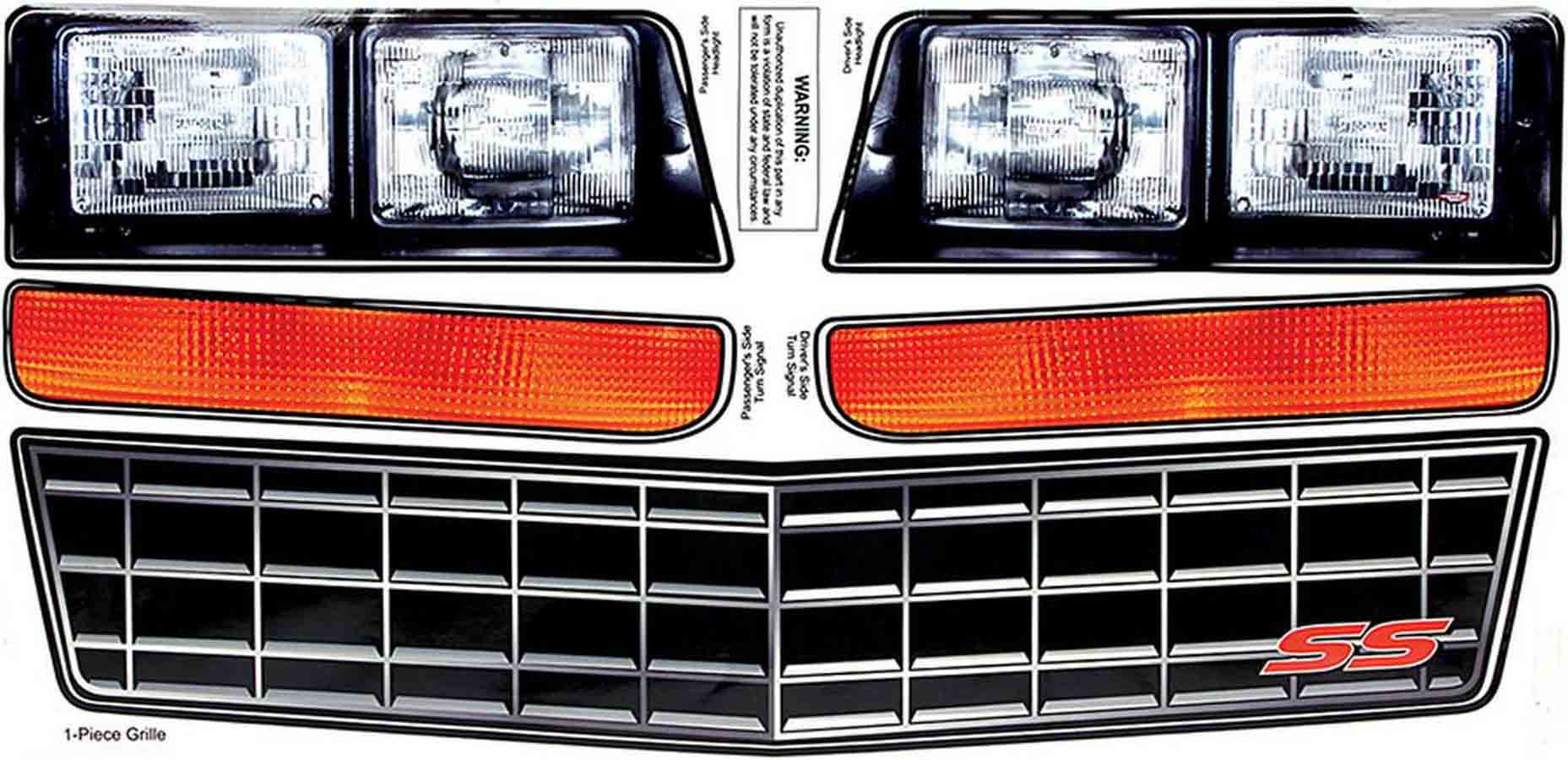 Allstar Performance all23014 | ALLSTAR PERFORMANCE M/C SS Nose Decal Kit Stock Grille 1983-88; 1983-1988