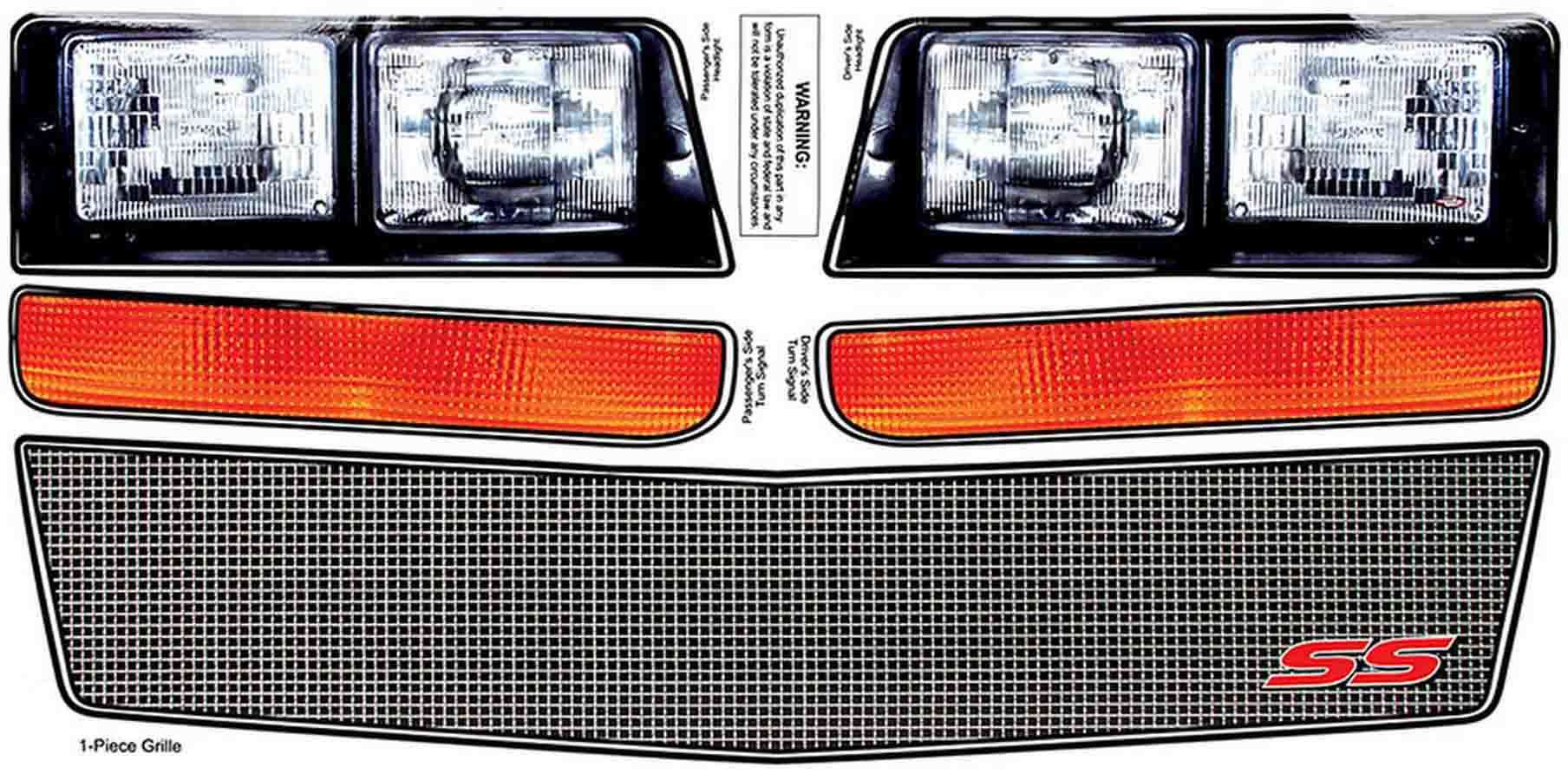 Allstar Performance all23038 | ALLSTAR PERFORMANCE M/C SS Nose Decal Kit Mesh Grille 1983-88; 1983-1988