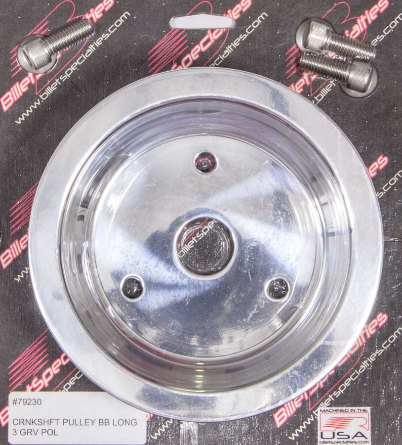 Billet Specialties 79230 | BILLET SPECIALTIES BBC 3 GRV Crank Pulley LWP Polished