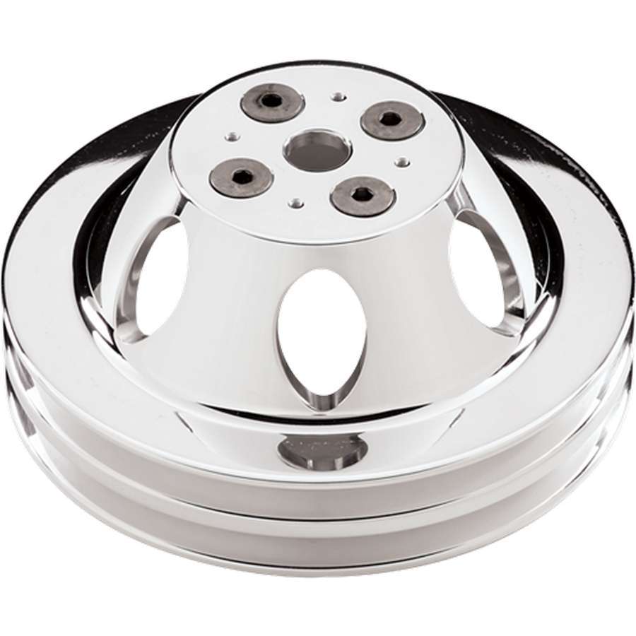 Billet Specialties 82220 | BILLET SPECIALTIES Polished BBC 2 Groove Upper Pulley