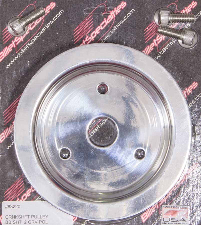 Billet Specialties 83220 | BILLET SPECIALTIES Polished BBC 2 Groove Lower Pulley