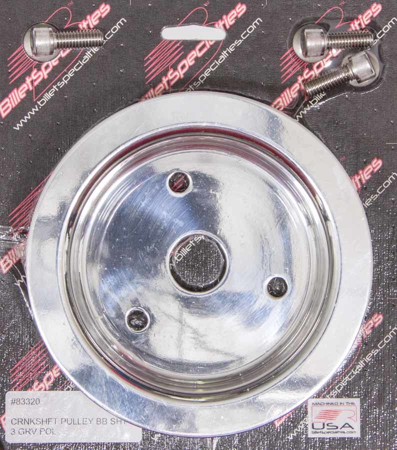 Billet Specialties 83320 | BILLET SPECIALTIES Polished BBC 3 Groove Lower Pulley