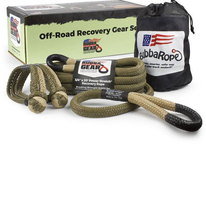 Bubba Gear 176855bkg | BUBBA GEAR Jeep Recovery Gear Set 3/4in x 20ft Desert Tan