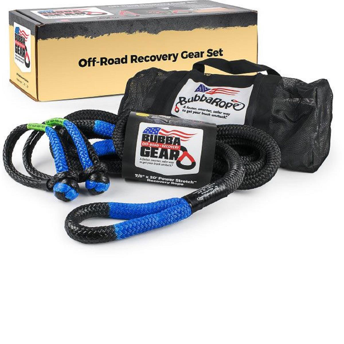 Bubba Gear 176860blg | BUBBA GEAR Truck Recovery Gear Set 7/8in x 20ft Black/Blue