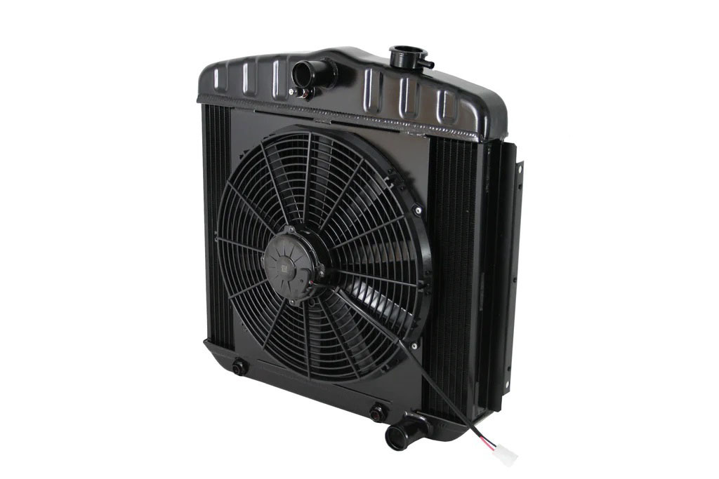 DeWitts Radiator 326239013a | DEWITTS RADIATOR Radiator w/Fans 55-57 Chevy LS Auto Trans Blk; 1955-1957