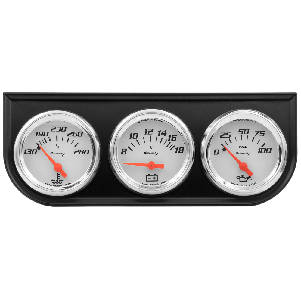 Equus e5200 | EQUUS 2.0 Dia Triple Gauge Set w/Black Panel