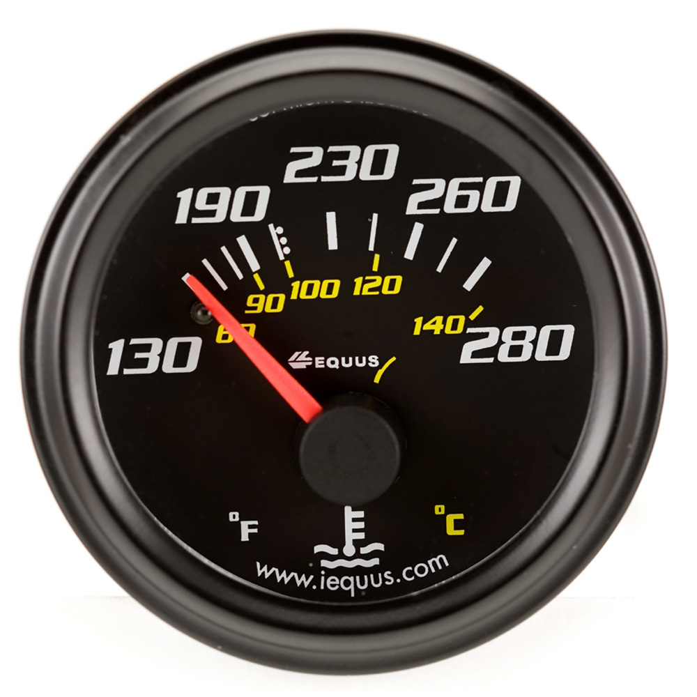 Equus e6232 | EQUUS 2.0 Dia Water Temp Gauge Black 130-280