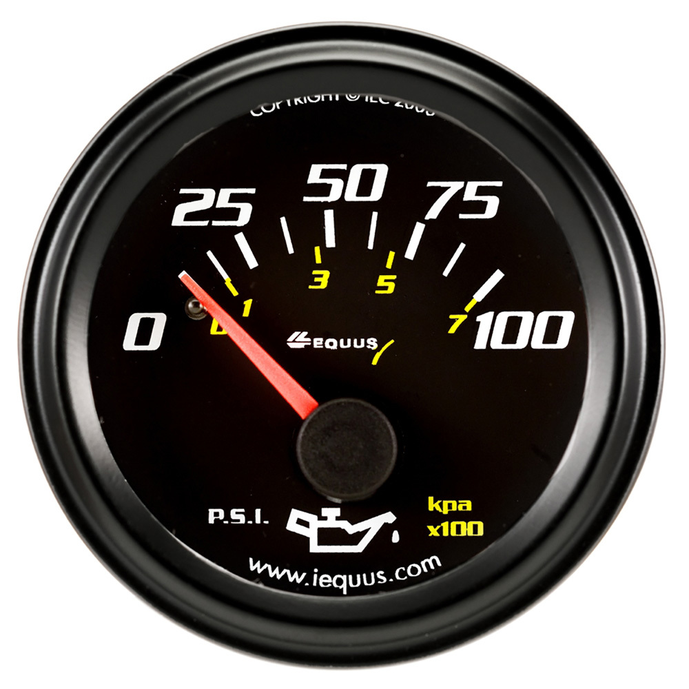 Equus e6234 | EQUUS 2.0 Dia Oil Pressure Gauge Black 0-100psi