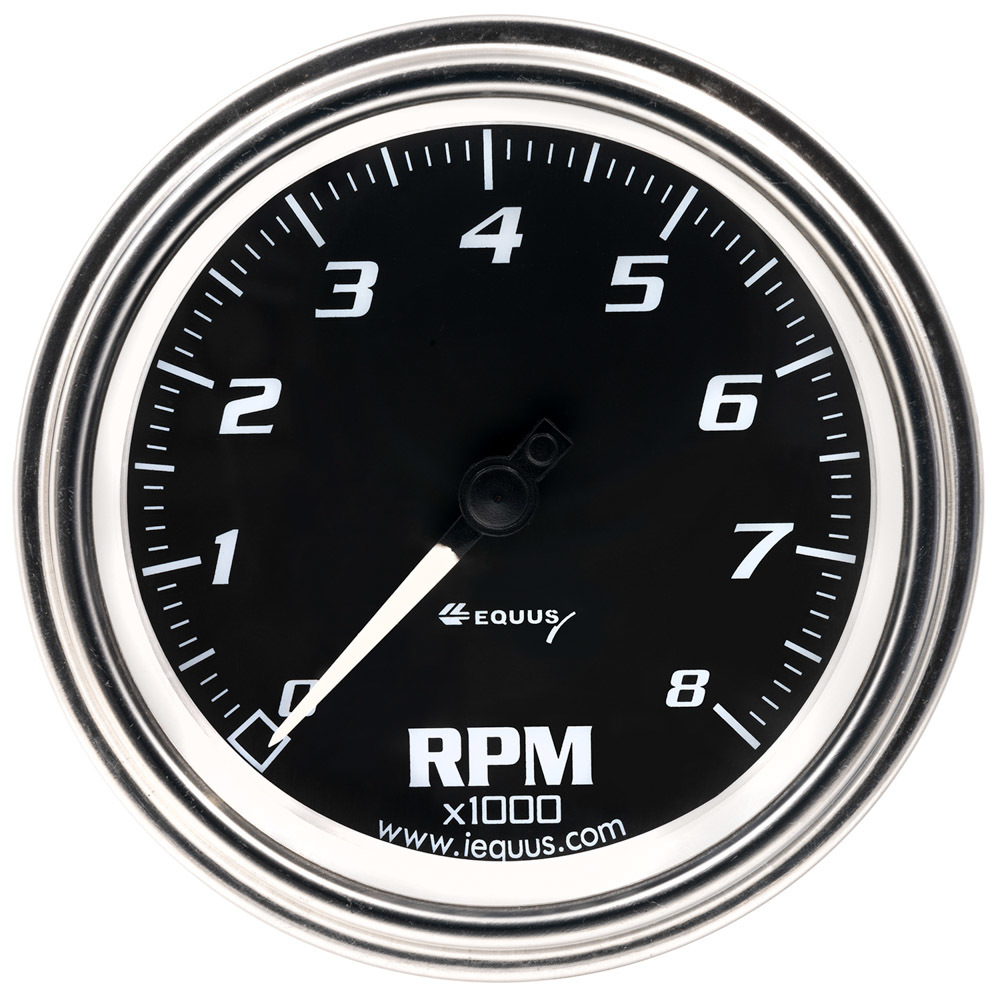 Equus e7068 | EQUUS 3-3/8 Dia Tachometer 8000 RPM Chrome