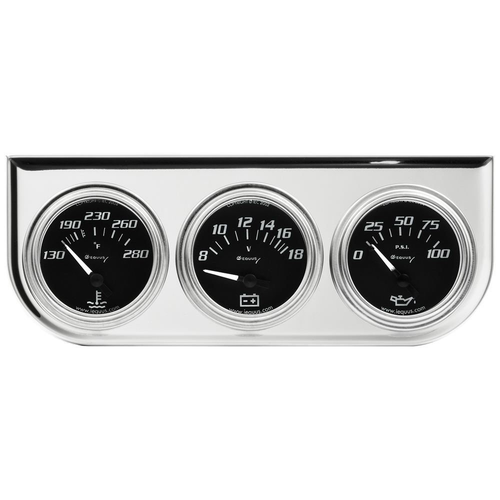 Equus e7200 | EQUUS 2.0 Dia Triple Gauge Set w/Chrome Panel