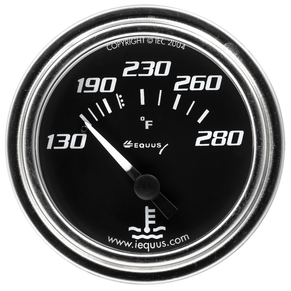 Equus e7232 | EQUUS 2.0 Dia Water Temp Gauge Chrome 130-280