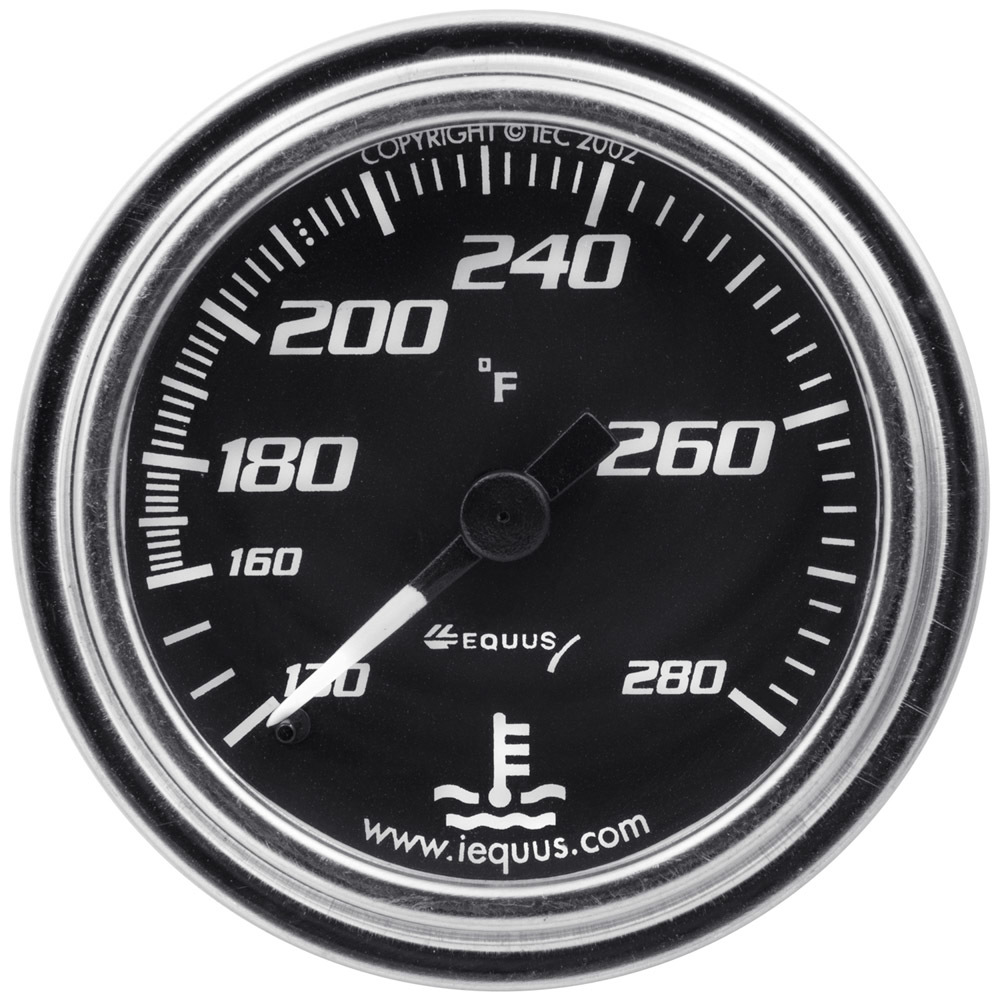 Equus e7242 | EQUUS 2.0 Dia Water Temp Gauge Chrome 140-280