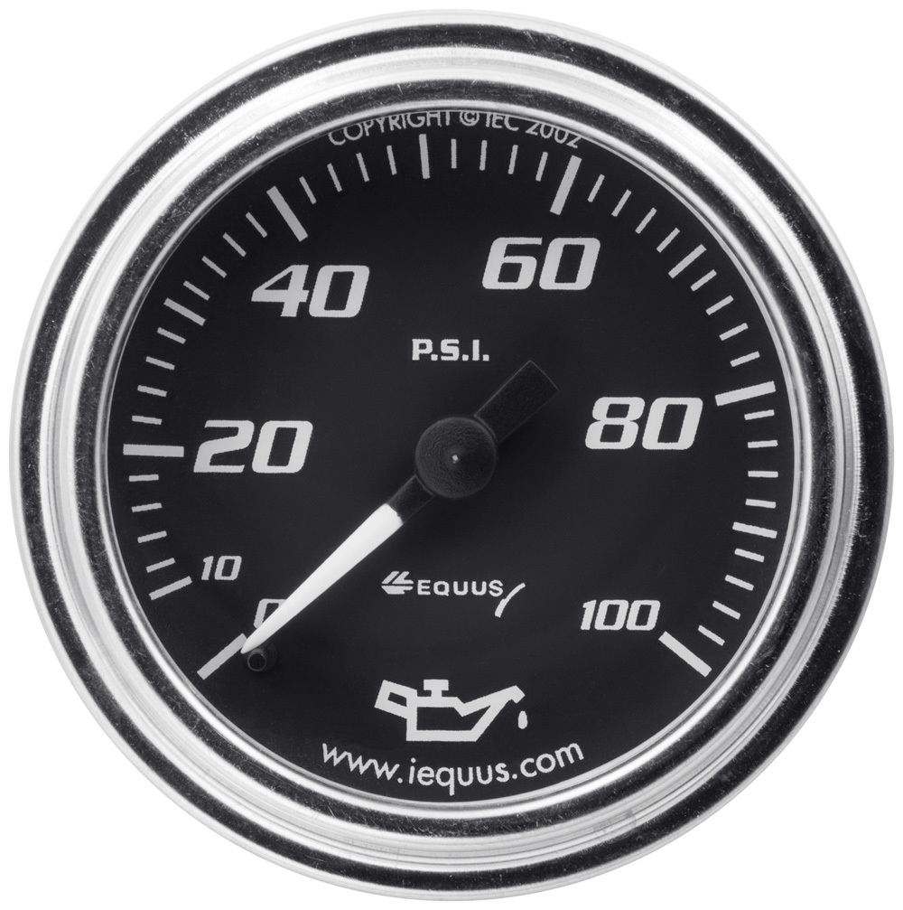 Equus e7244 | EQUUS 2.0 Dia Oil Pressure Gauge Chrome 0-100psi